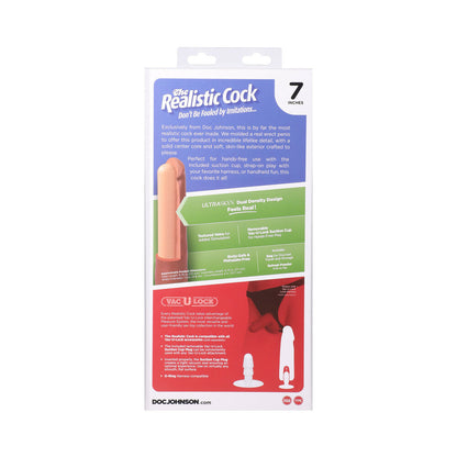DOC JOHNSON - THE REALISTIC COCK 7 IN. ULTRASKYN VAC-U-LOCK DILDO CHOCOLATE