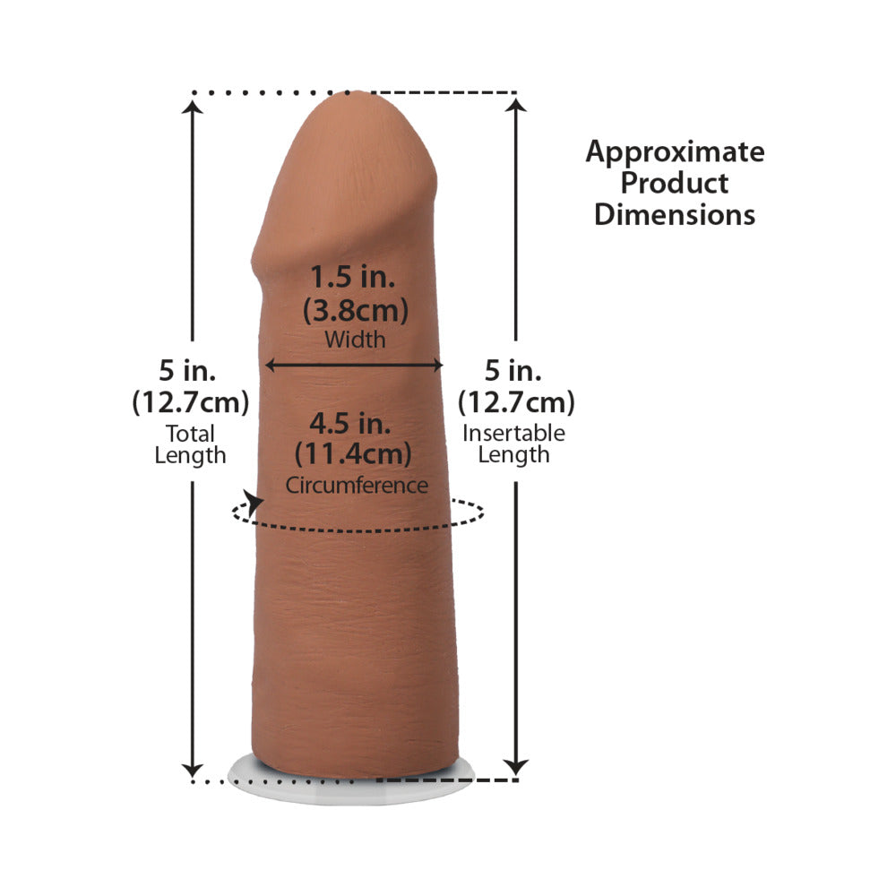 THE REALISTIC COCK 5 IN. ULTRASKYN VAC-U-LOCK DILDO CARAMEL