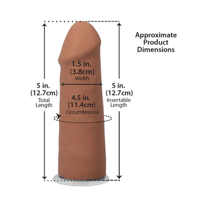 THE REALISTIC COCK 5 IN. ULTRASKYN VAC-U-LOCK DILDO CARAMEL