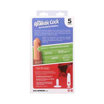 THE REALISTIC COCK 5 IN. ULTRASKYN VAC-U-LOCK DILDO CARAMEL