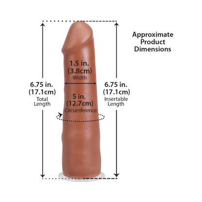 THE REALISTIC COCK 7 IN. ULTRASKYN VAC-U-LOCK DILDO CARAMEL