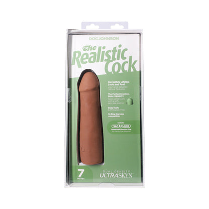 THE REALISTIC COCK 7 IN. ULTRASKYN VAC-U-LOCK DILDO CARAMEL