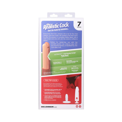 THE REALISTIC COCK 7 IN. ULTRASKYN VAC-U-LOCK DILDO CARAMEL