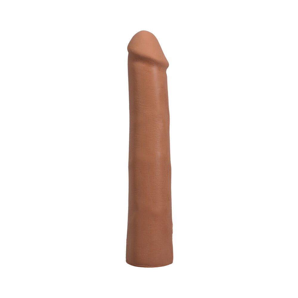 THE REALISTIC COCK 9 IN. ULTRASKYN VAC-U-LOCK DILDO CARAMEL