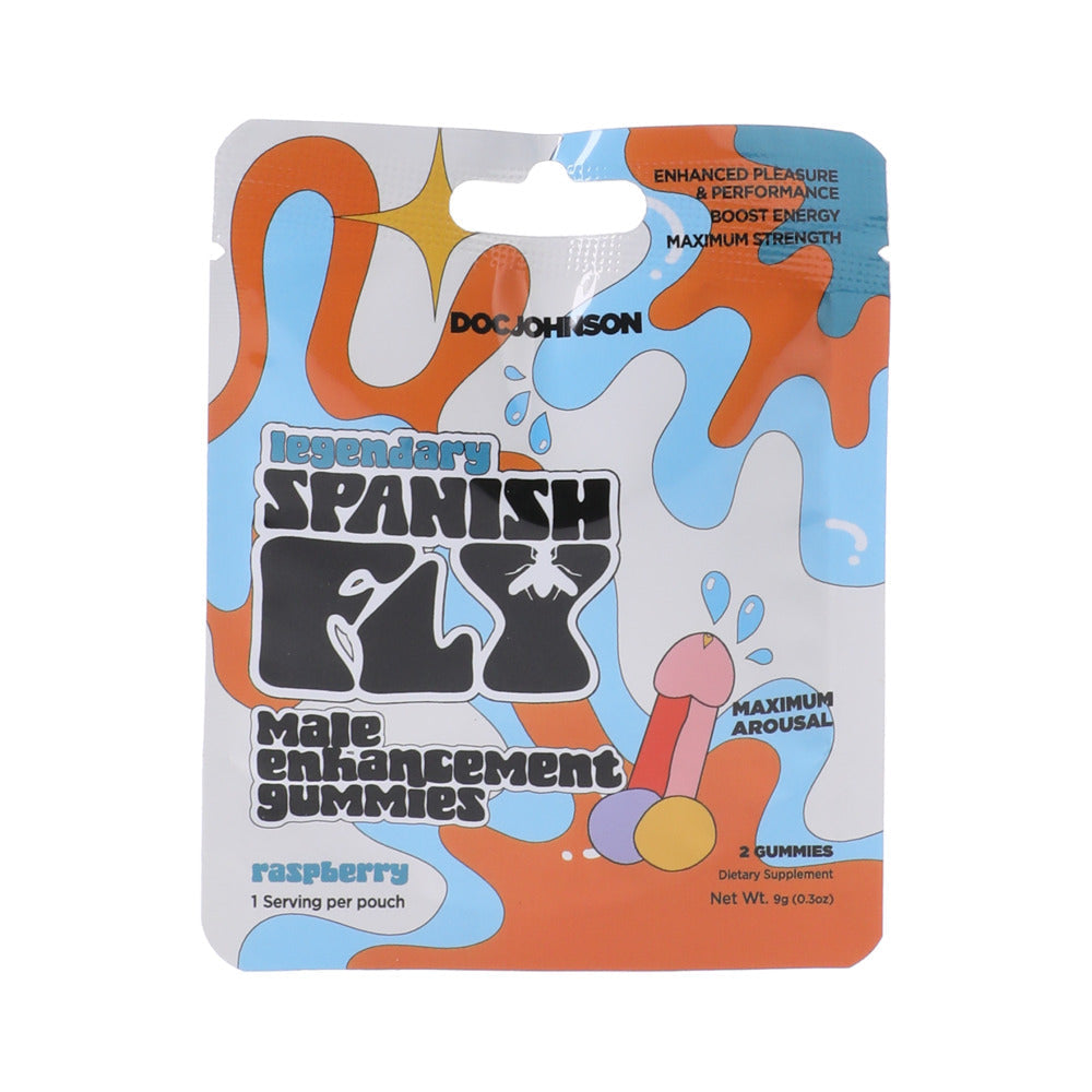 DOC JOHNSON - SPANISH FLY MALE ENHANCEMENT GUMMIES RASPBERRY 2-PACK 12-PIECE DISPLAY