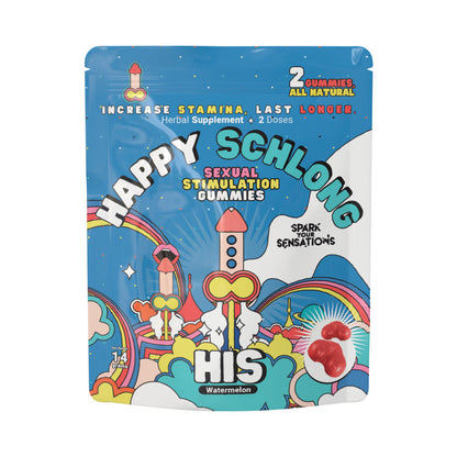 DOC JOHNSON - HAPPY SCHLONG HIS SEXUAL STIMULATION GUMMIES 2-PACK 12-PIECE DISPLAY