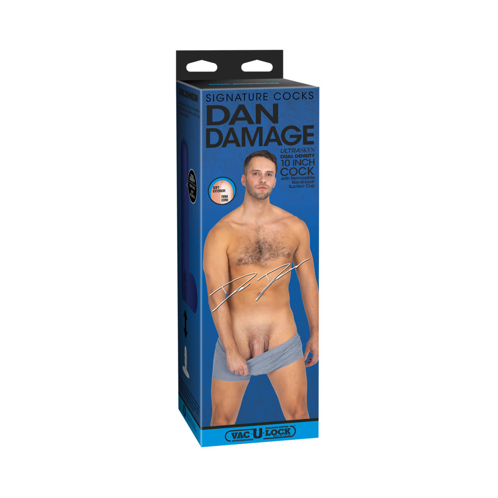 DOC JOHNSON - SIGNATURE COCKS DAN DAMAGE 10 IN. ULTRASKYN VAC-U-LOCK DILDO