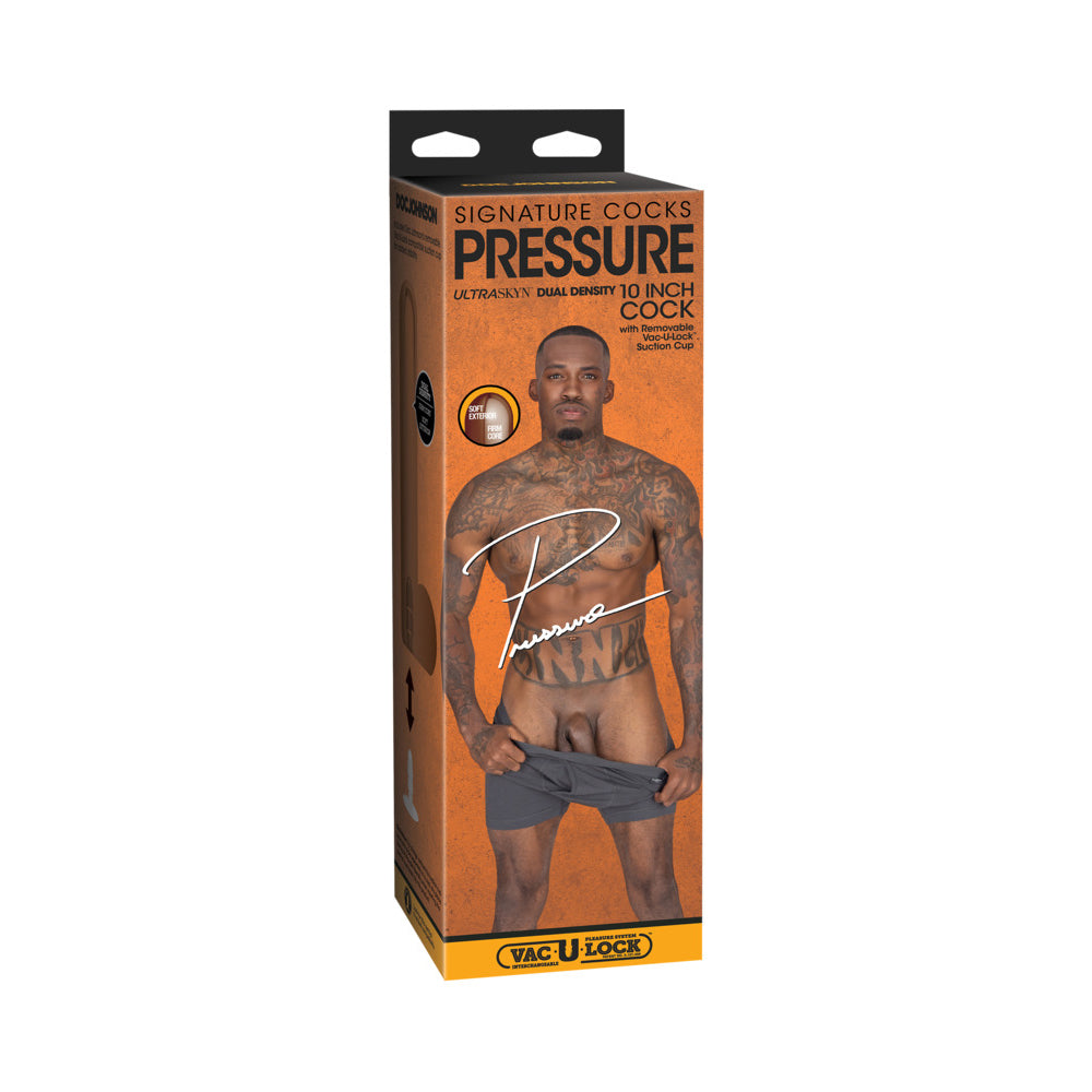 DOC JOHNSON - SIGNATURE COCKS PRESSURE 10 IN. ULTRASKYN VAC-U-LOCK DILDO