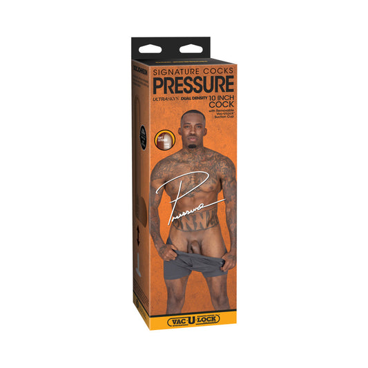 DOC JOHNSON - DILDO VAC-U-LOCK ULTRASKYN PRESSURE DE 25.4 CM. CON FIRMA COCKS