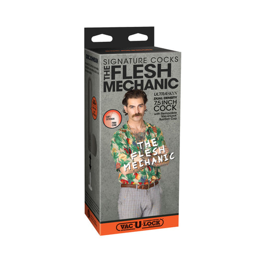 DOC JOHNSON - SIGNATURE COCKS THE FLESH MECHANIC 7.5 IN. ULTRASKYN VAC-U-LOCK DILDO