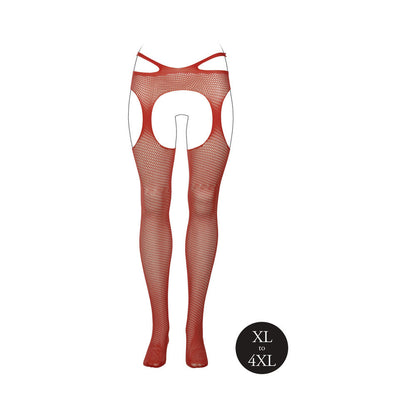 LE DESIR SUSPENDER PANTYHOSE WITH STRAPPY WAIST SUNSET GLOW QUEEN SIZE