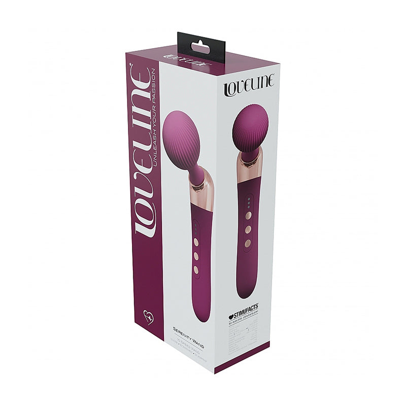 LOVELINE SERENITY WAND SILICONE RECHARGEABLE SPLASHPROOF BURGUNDY