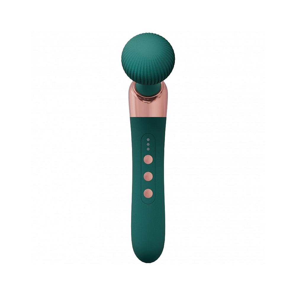 SHOTS - LOVELINE SERENITY WAND SILICONE RECHARGEABLE SPLASHPROOF FOREST GREEN