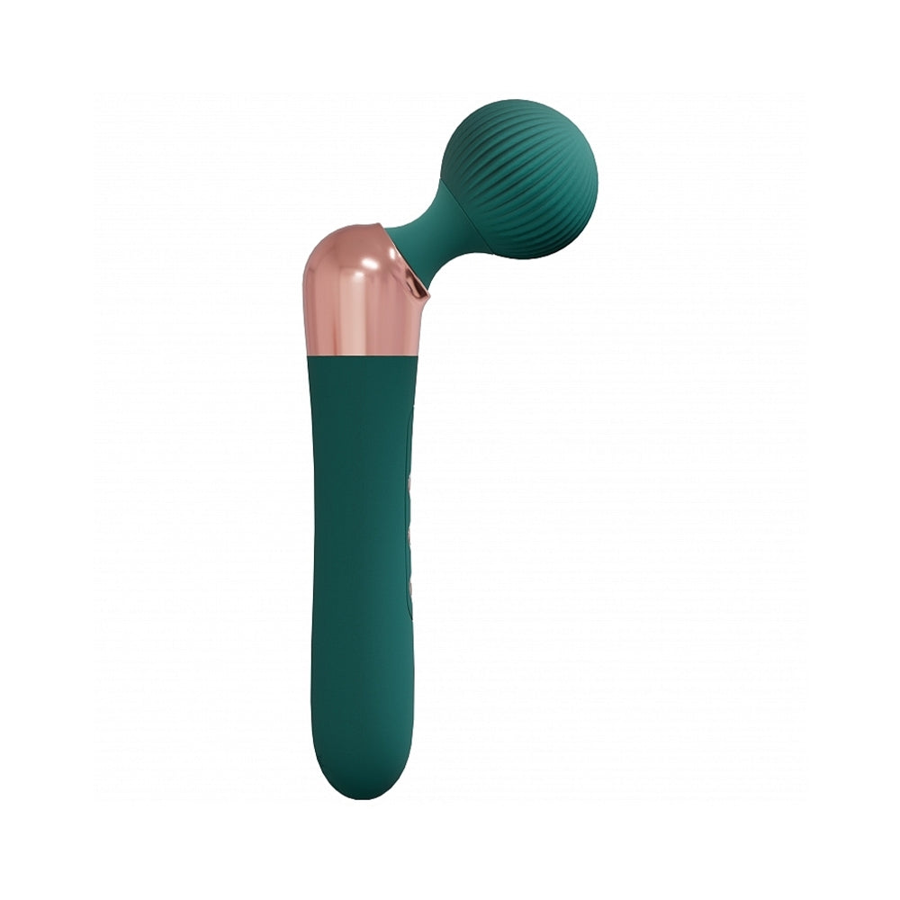 SHOTS - LOVELINE SERENITY WAND SILICONE RECHARGEABLE SPLASHPROOF FOREST GREEN