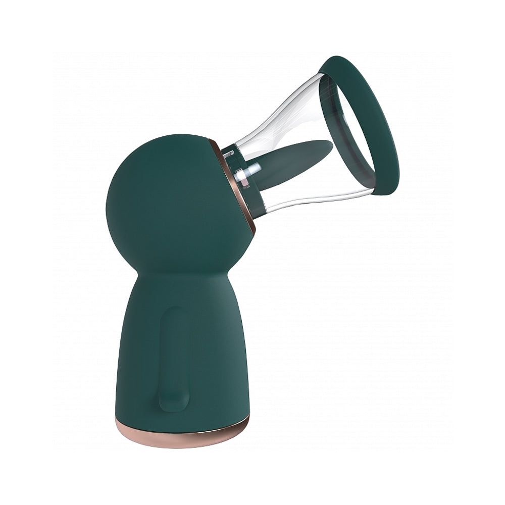 SHOTS - PUMPED EXQUISITE AUTOMATIC RECHARGEABLE VULVA & BREAST PUMP FOREST GREEN