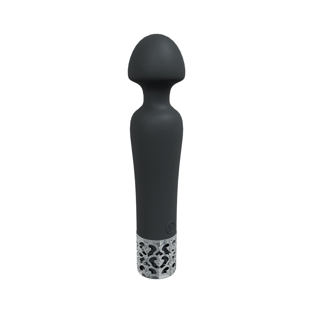ROYAL GEMS SCEPTER SILICONE RECHARGEABLE VIBRATOR BLACK