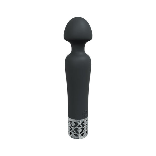 ROYAL GEMS SCEPTER SILICONE RECHARGEABLE VIBRATOR BLACK