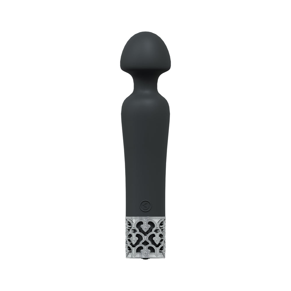 ROYAL GEMS SCEPTER SILICONE RECHARGEABLE VIBRATOR BLACK