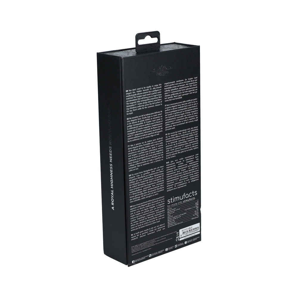 ROYAL GEMS SCEPTER SILICONE RECHARGEABLE VIBRATOR BLACK