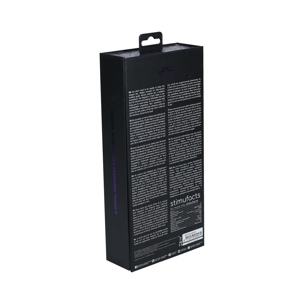 ROYAL GEMS MAJESTIC SILICONE RECHARGEABLE VIBRATOR PURPLE