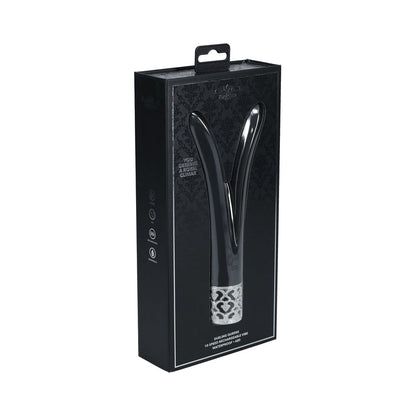 ROYAL GEMS DUELING QUEENS SILICONE RECHARGEABLE VIBRATOR BLACK