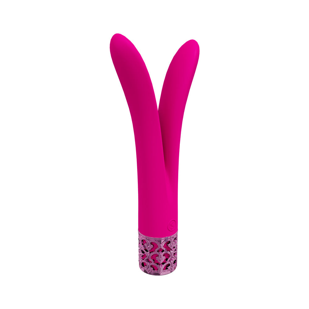 ROYAL GEMS DUELING QUEENS SILICONE RECHARGEABLE VIBRATOR PINK