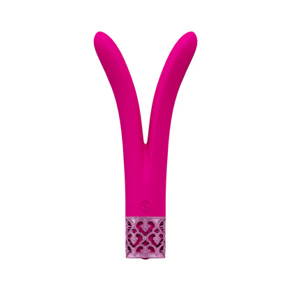 ROYAL GEMS DUELING QUEENS SILICONE RECHARGEABLE VIBRATOR PINK