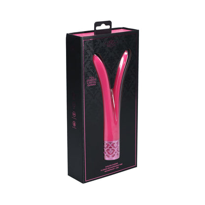 ROYAL GEMS DUELING QUEENS SILICONE RECHARGEABLE VIBRATOR PINK