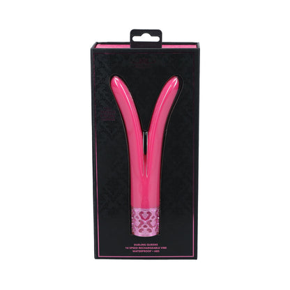 ROYAL GEMS DUELING QUEENS SILICONE RECHARGEABLE VIBRATOR PINK