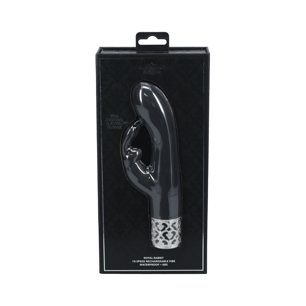 ROYAL GEMS ROYAL RABBIT SILICONE RECHARGEABLE VIBRATOR BLACK