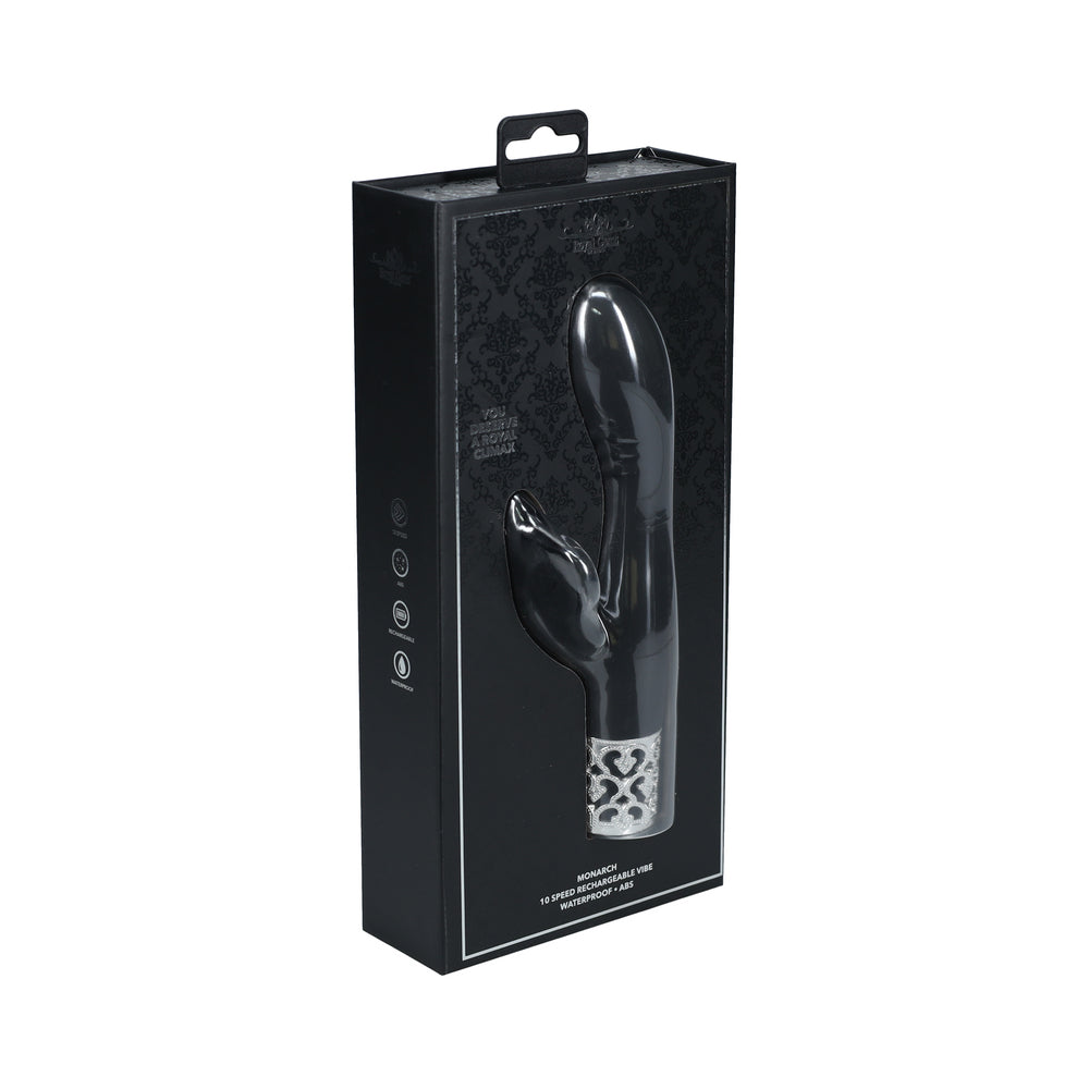 ROYAL GEMS MONARCH SILICONE RECHARGEABLE VIBRATOR BLACK