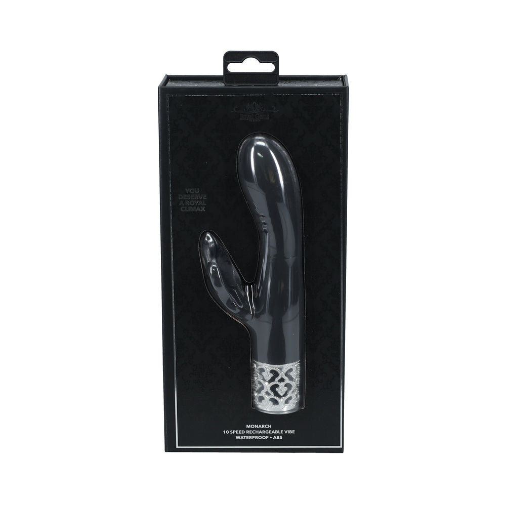 ROYAL GEMS MONARCH SILICONE RECHARGEABLE VIBRATOR BLACK
