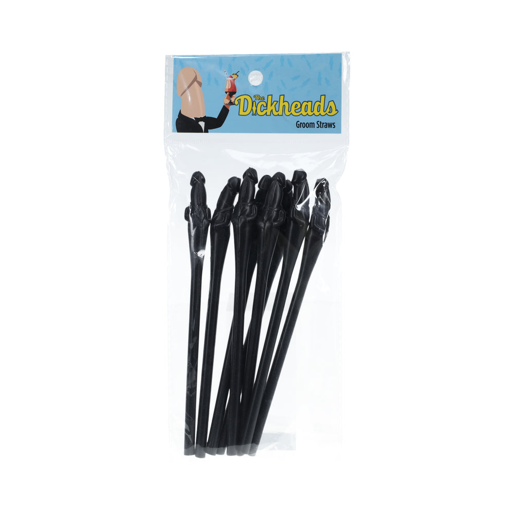 THE DICKHEADS GROOM STRAWS BLACK