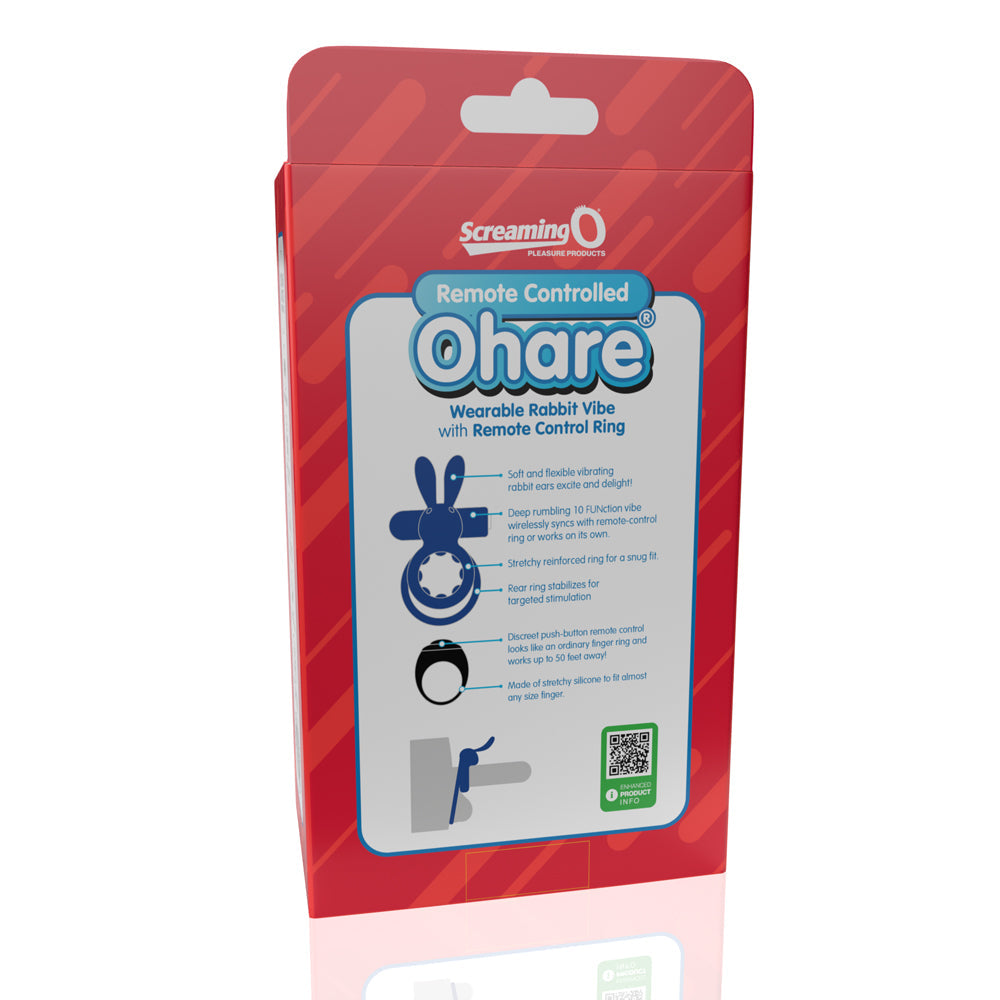 SCREAMING O REMOTE CONTROLLED OHARE VIBRATING RING BLUE
