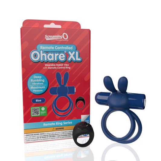 SCREAMING O REMOTE CONTROLLED OHARE XL VIBRATING RING BLUE