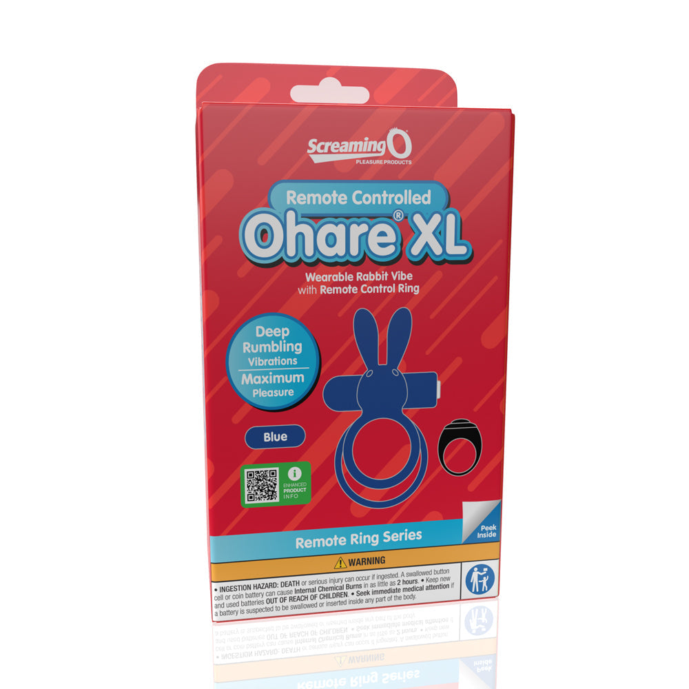 SCREAMING O REMOTE CONTROLLED OHARE XL VIBRATING RING BLUE
