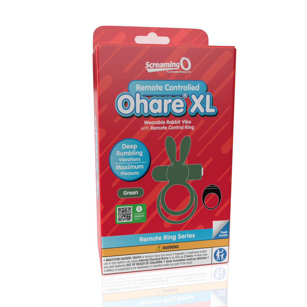 SCREAMING O REMOTE CONTROLLED OHARE XL VIBRATING RING GREEN