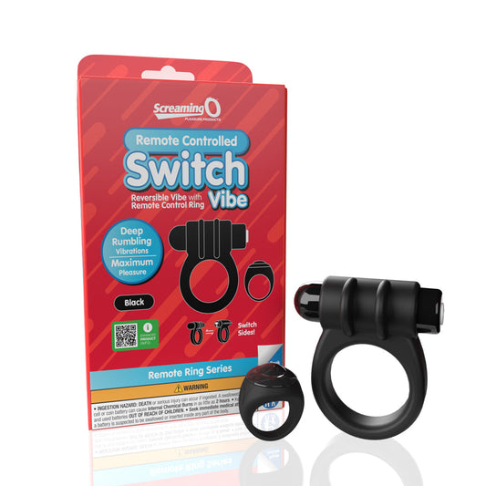 SCREAMING O REMOTE CONTROLLED SWITCH VIBRATING RING BLACK