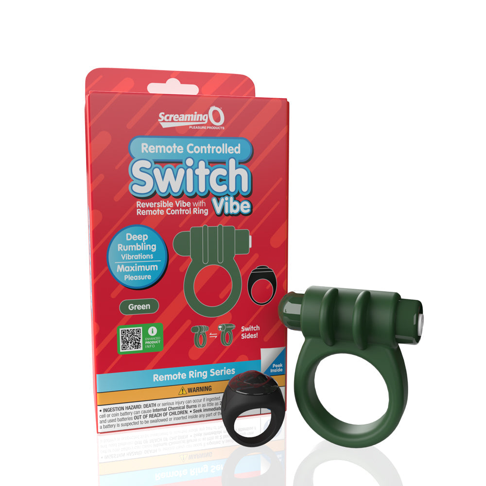 SCREAMING O REMOTE CONTROLLED SWITCH VIBRATING RING GREEN