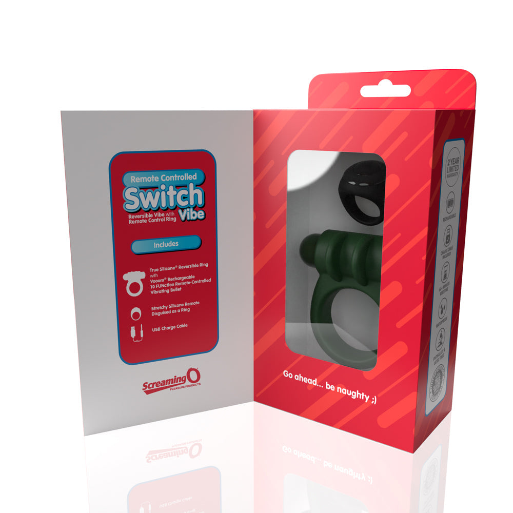 SCREAMING O REMOTE CONTROLLED SWITCH VIBRATING RING GREEN