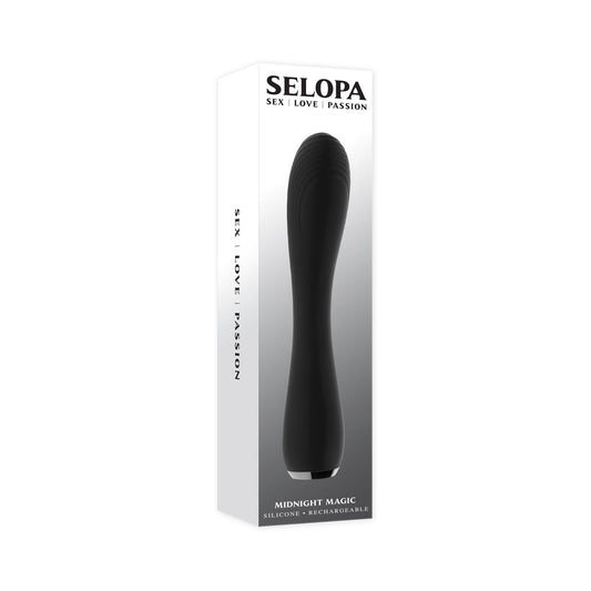 SELOPA - MIDNIGHT MAGIC RECHARGEABLE VIBRATOR SILICONE BLACK