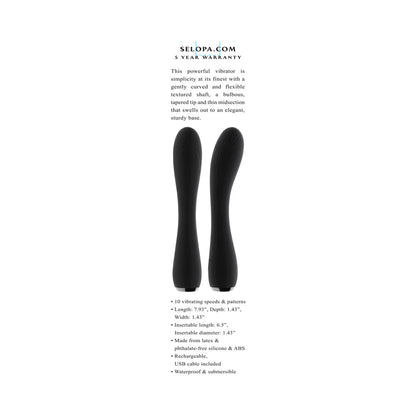 SELOPA MIDNIGHT MAGIC RECHARGEABLE VIBRATOR SILICONE BLACK
