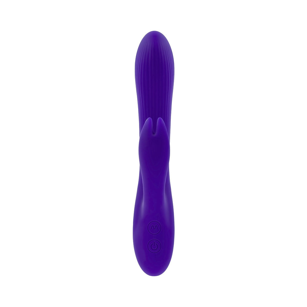 SELOPA - POSEABLE BUNNY RECHARGEABLE DUAL STIMULATOR SILICONE PURPLE