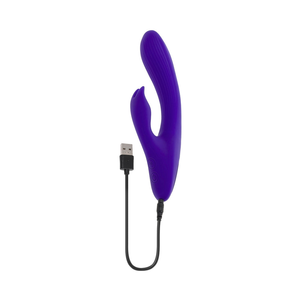 SELOPA - POSEABLE BUNNY RECHARGEABLE DUAL STIMULATOR SILICONE PURPLE