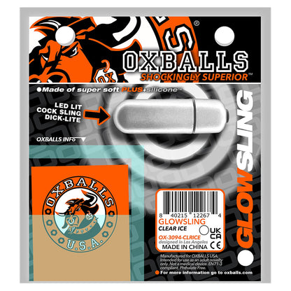 OXBALLS GLOWSLING COCKSLING LED CLEAR ICE