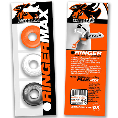 OXBALLS RINGER MAX 3-PACK HAZZARD