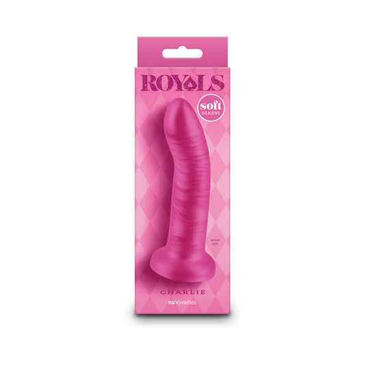 ROYALS CHARLIE 5 IN. METALLIC CURVED DILDO PINK
