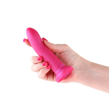 ROYALS CHARLIE 5 IN. METALLIC CURVED DILDO PINK