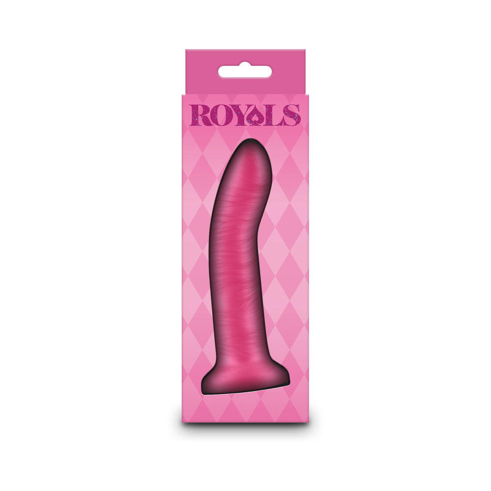 ROYALS CHARLIE 5 IN. METALLIC CURVED DILDO PINK