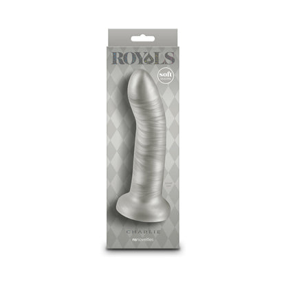ROYALS CHARLIE 7 IN. METALLIC CURVED DILDO CHAMPAGNE